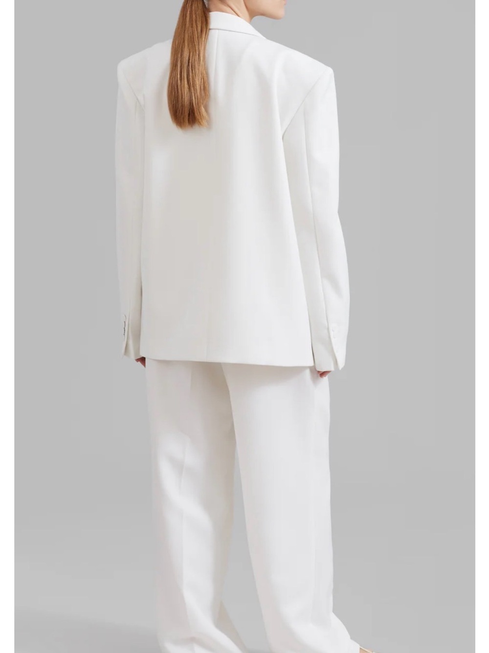 The Frankie Shop Zia Covered Buttons Blazer White Double Breasted - Picture 3 of 10
